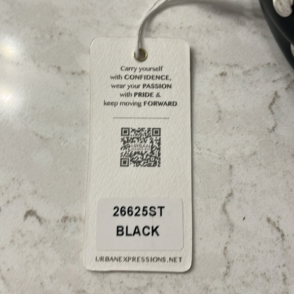 NWT URBAN EXPRESSIONS Tracy Studded Clutch Black Vegan Leather With Silver Studs - Picture 8 of 11